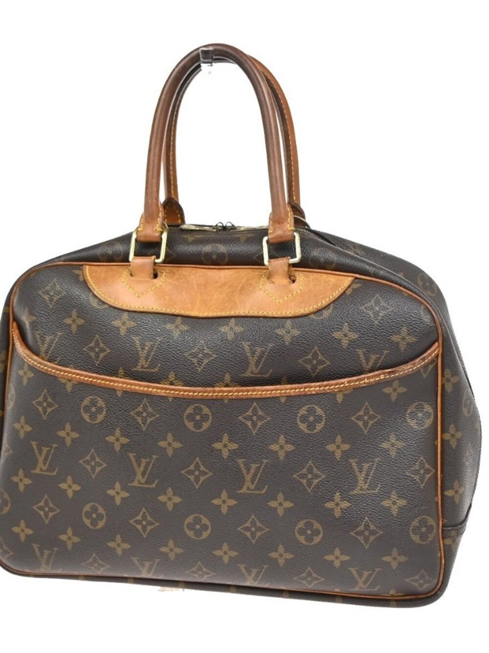 LOUIS VUITTON LV Logo Deauville Hand Bag Monogram Leather Brown M47270 31YH872